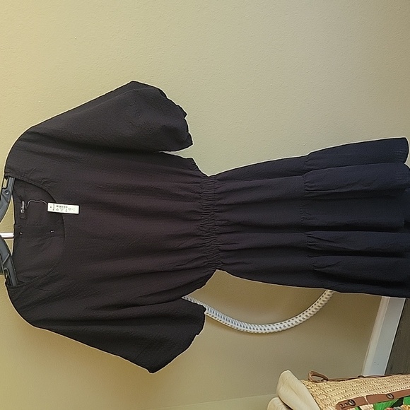 NWT. Madewell sz XL seersucker puff- sleeve cut-out mini dress - Picture 4 of 10